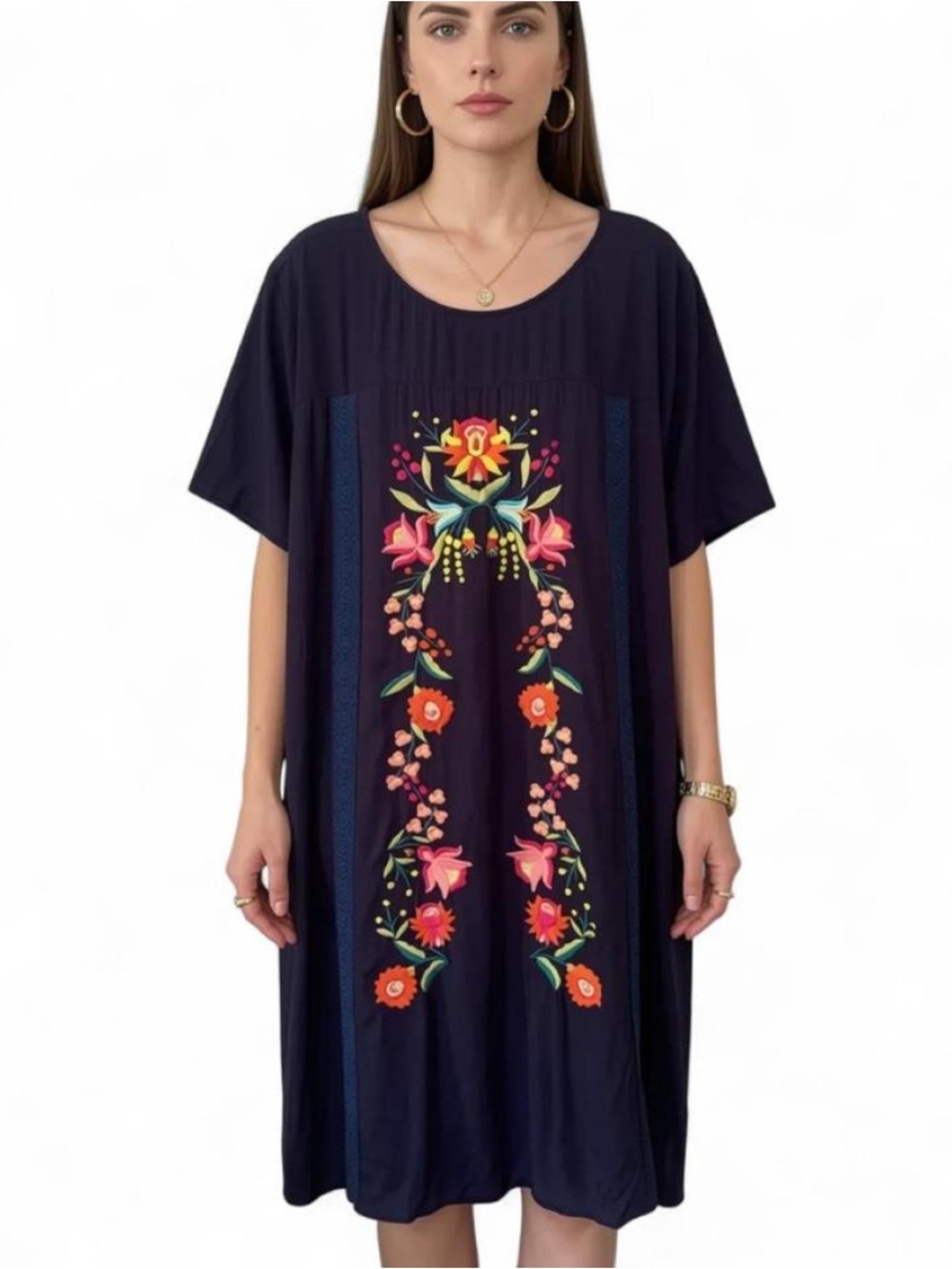🌸 Davi & Dani Embroidered Boho Shift Dress 🌸✨ size 2XL